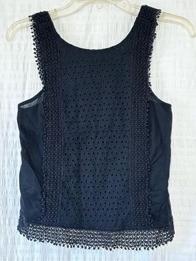 Who What Wear Black Eyelet Tank Sz XS